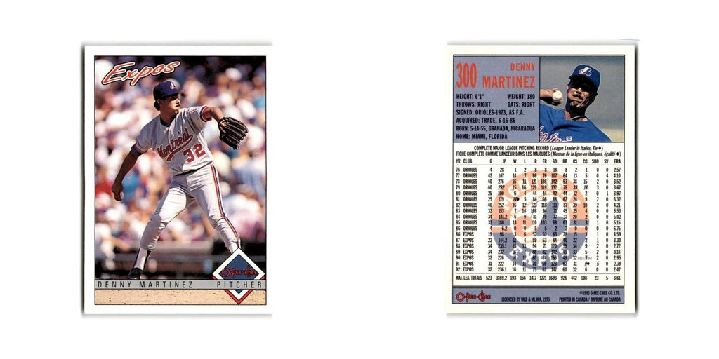 Denny Martinez 1993 O-Pee-Chee #300 Montreal Expos Baseball Card NM