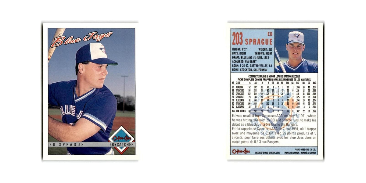 Ed Sprague 1993 O-Pee-Chee #203 Toronto Blue Jays Baseball Card NM