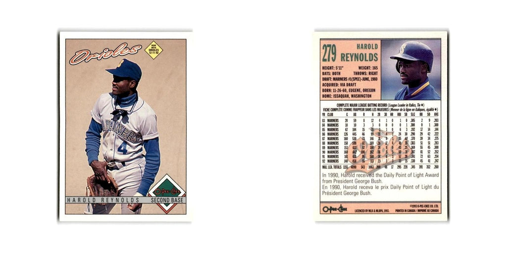 Harold Reynolds 1993 O-Pee-Chee #279 Baltimore Orioles Baseball Card NM
