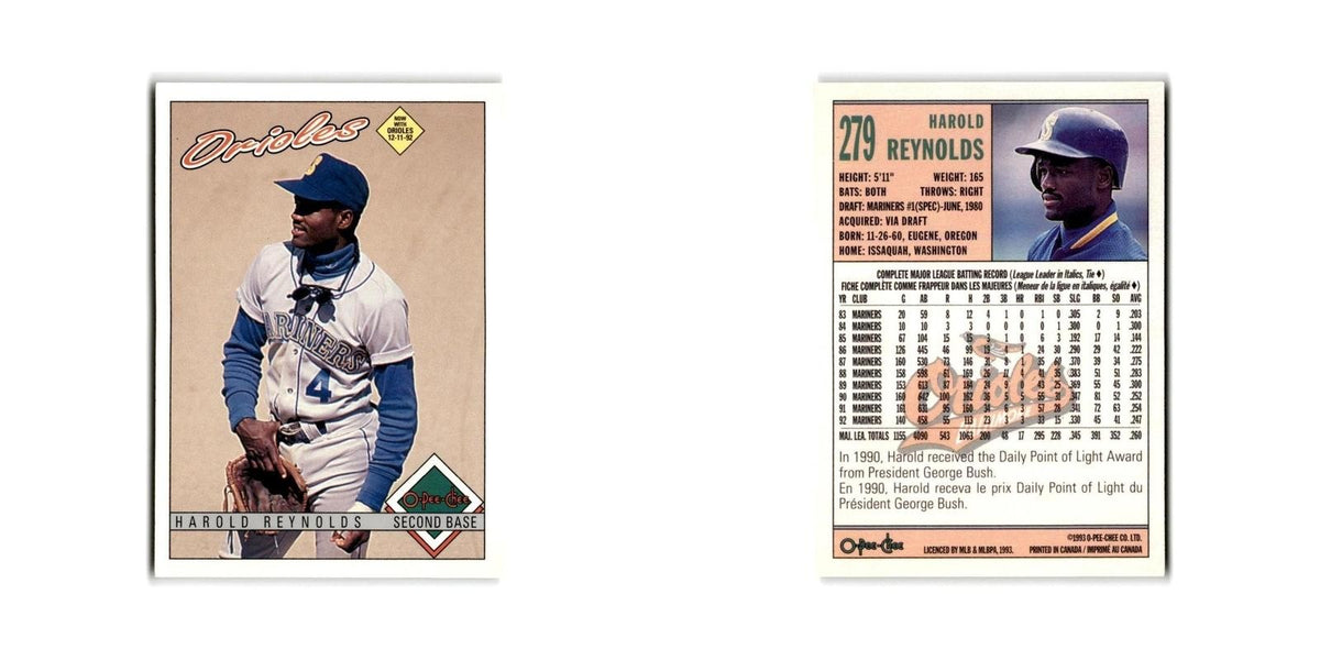 Harold Reynolds 1993 O-Pee-Chee #279 Baltimore Orioles Baseball Card NM