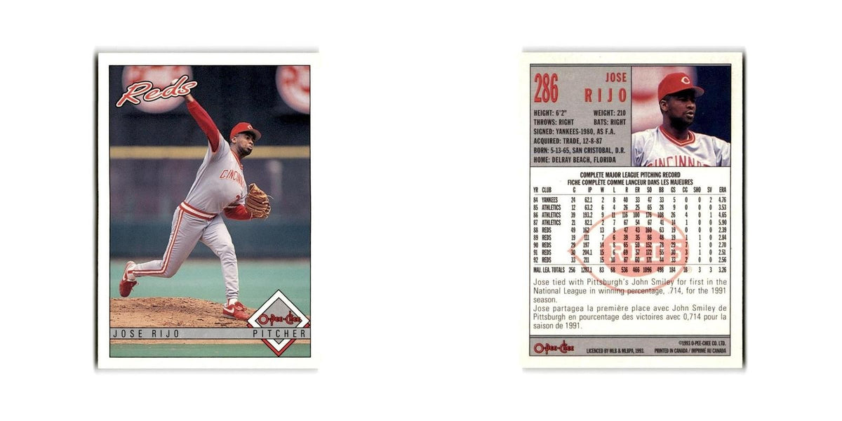 Jose Rijo 1993 O-Pee-Chee #286 Cincinnati Reds Baseball Card NM