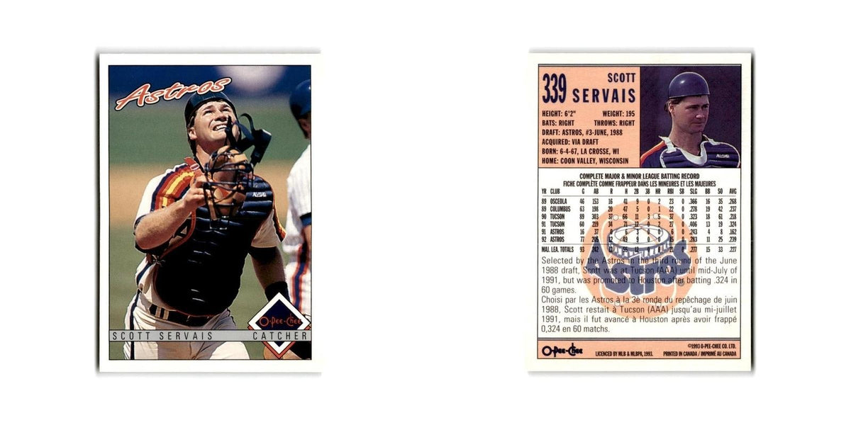 Scott Servais 1993 O-Pee-Chee #339 Houston Astros Baseball Card NM
