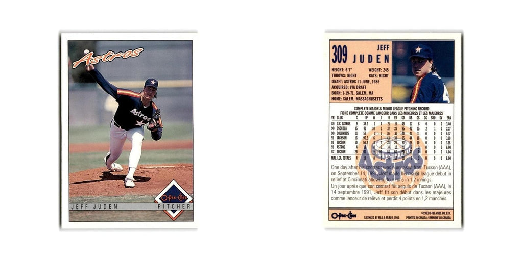 Jeff Juden 1993 O-Pee-Chee #309 Houston Astros Baseball Card NM