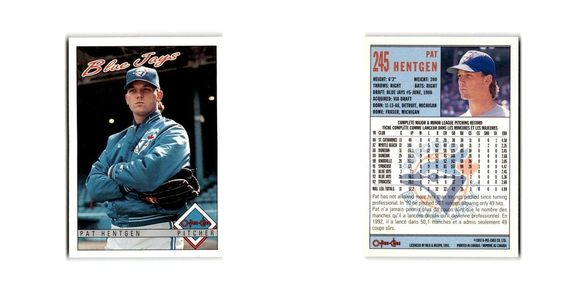 Pat Hentgen 1993 O-Pee-Chee #245 Toronto Blue Jays Baseball Card NM