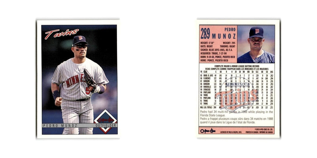 Pedro Munoz 1993 O-Pee-Chee #289 Minnesota Twins Baseball Card NM
