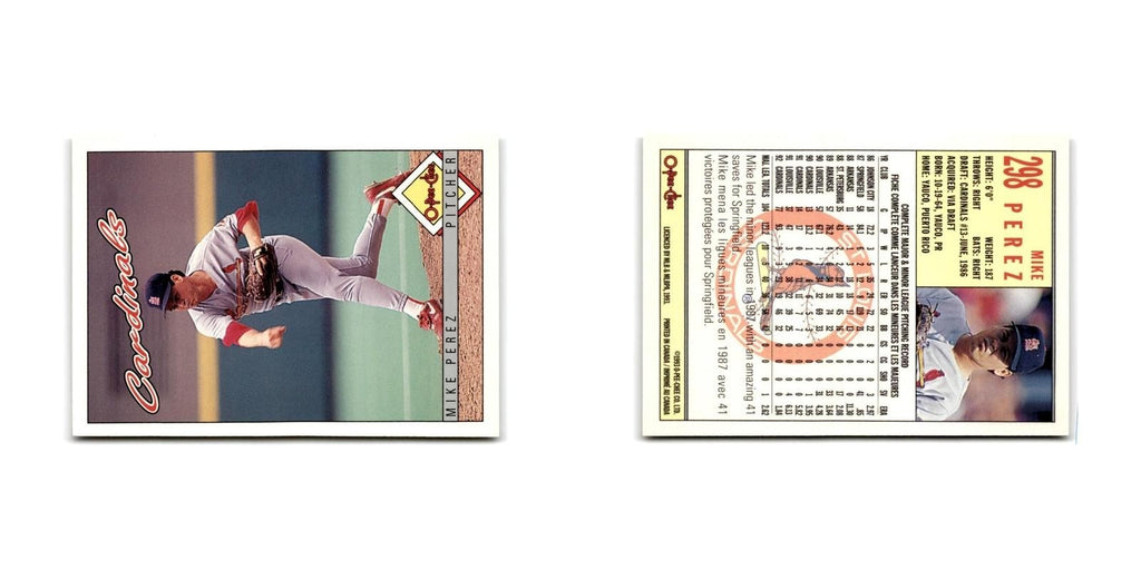 Mike Perez 1993 O-Pee-Chee #298 St. Louis Cardinals Baseball Card NM