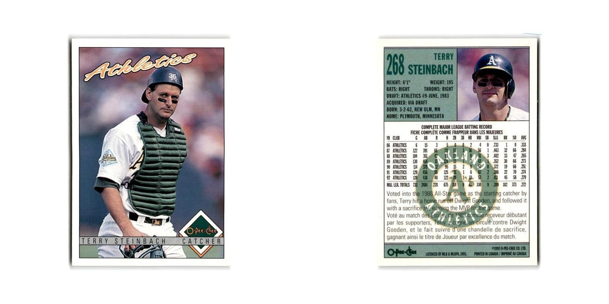 Terry Steinbach 1993 O-Pee-Chee #268 Oakland Athletics Baseball Card NM