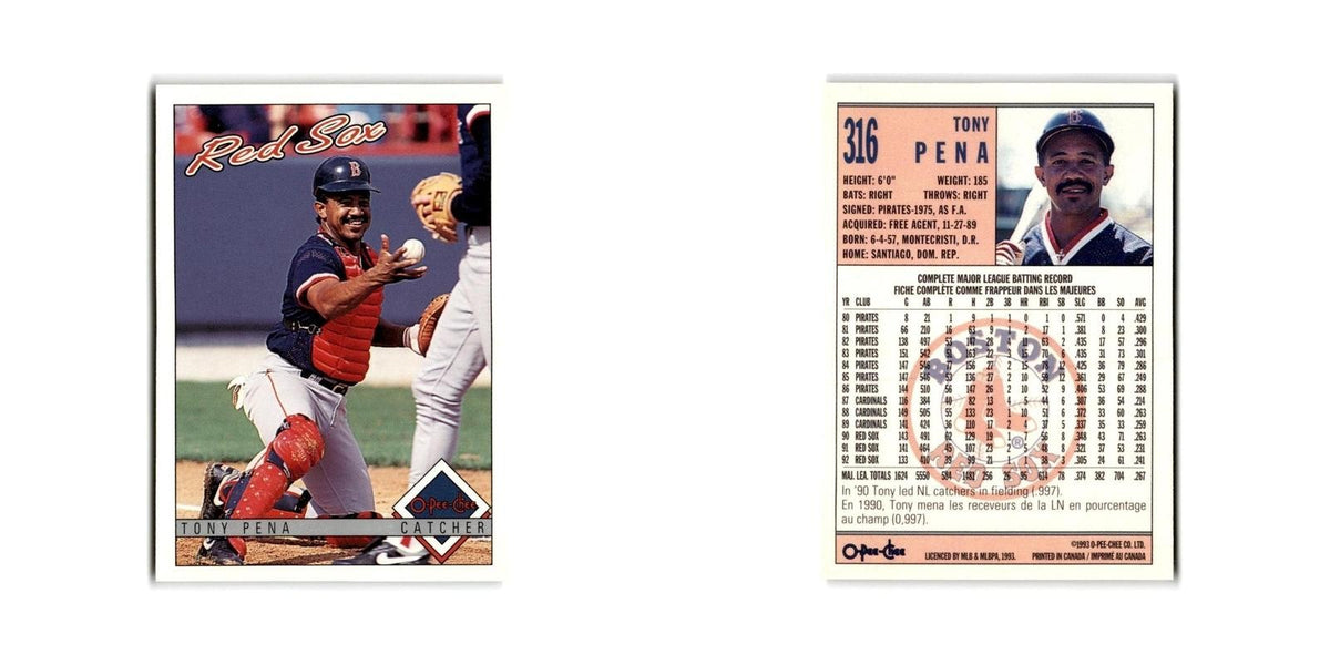 Tony Pena 1993 O-Pee-Chee #316 Boston Red Sox Baseball Card NM