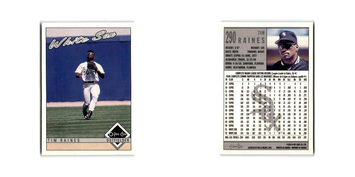 Tim Raines 1993 O-Pee-Chee #290 Chicago White Sox Baseball Card NM