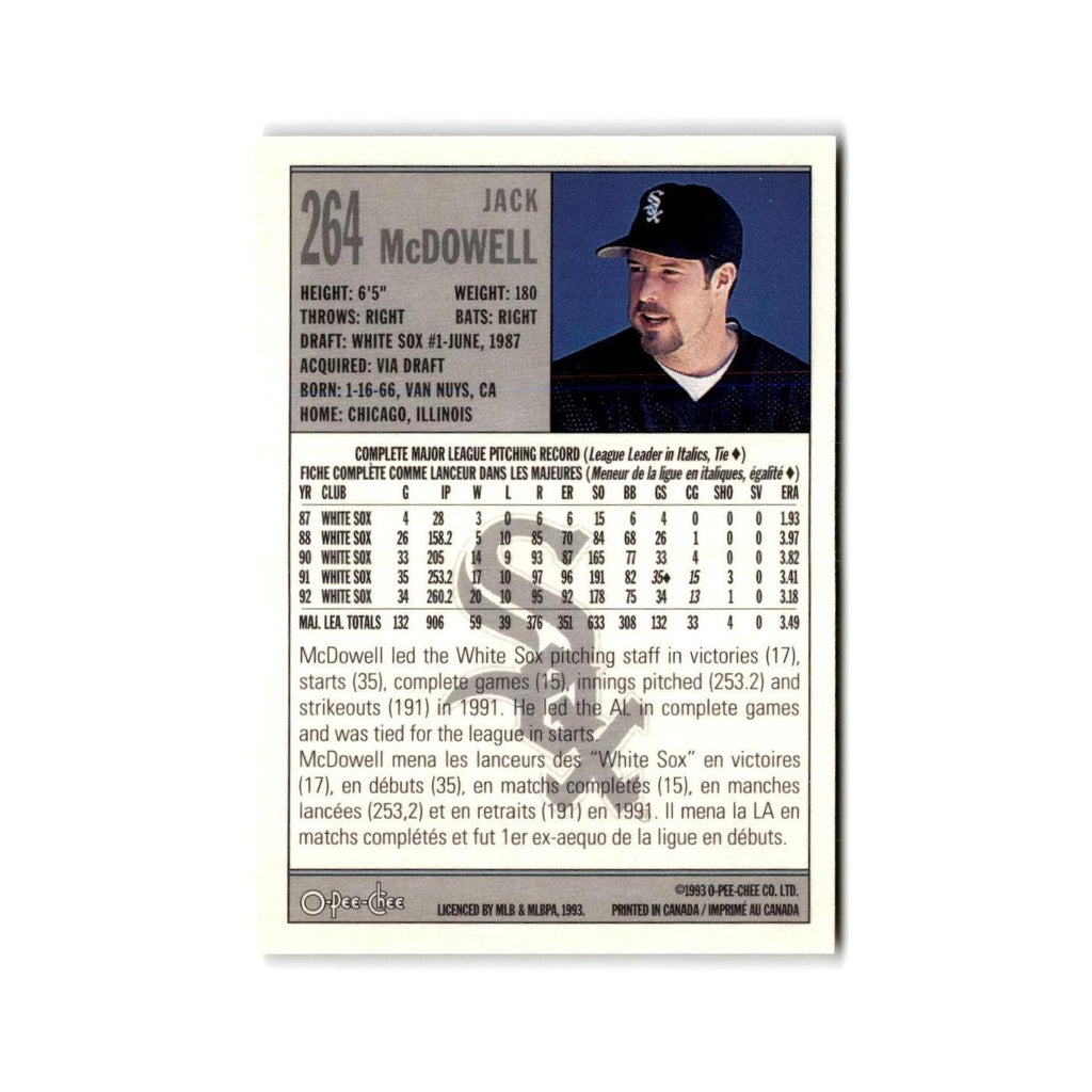 Jack McDowell 1993 O-Pee-Chee #264 Chicago White Sox Baseball Card NM
