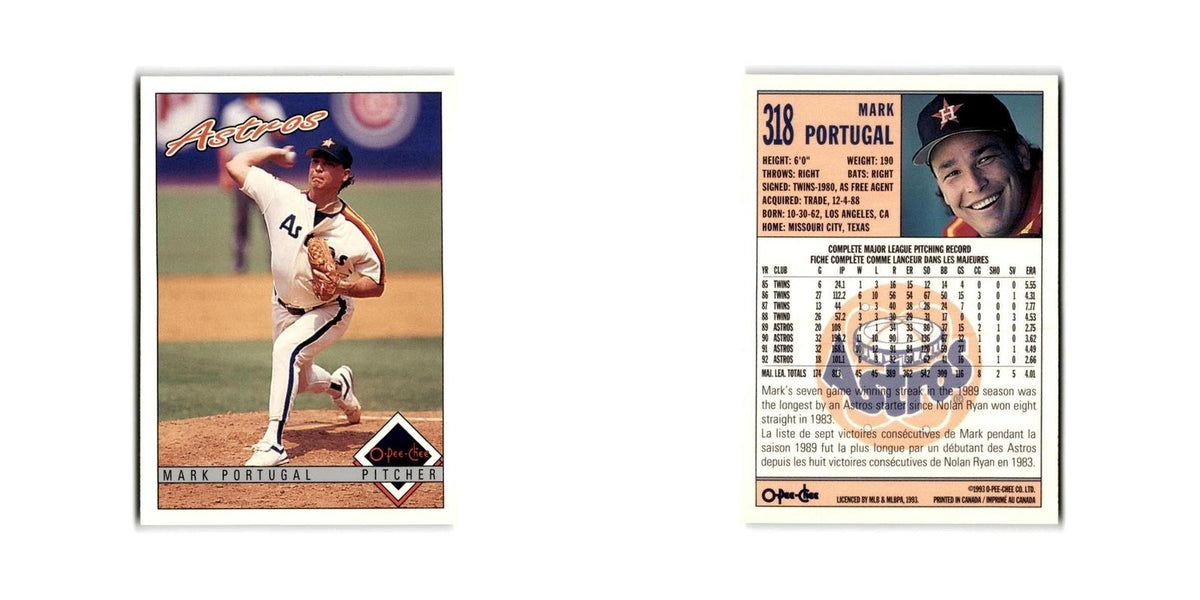 Mark Portugal 1993 O-Pee-Chee #318 Houston Astros Baseball Card NM
