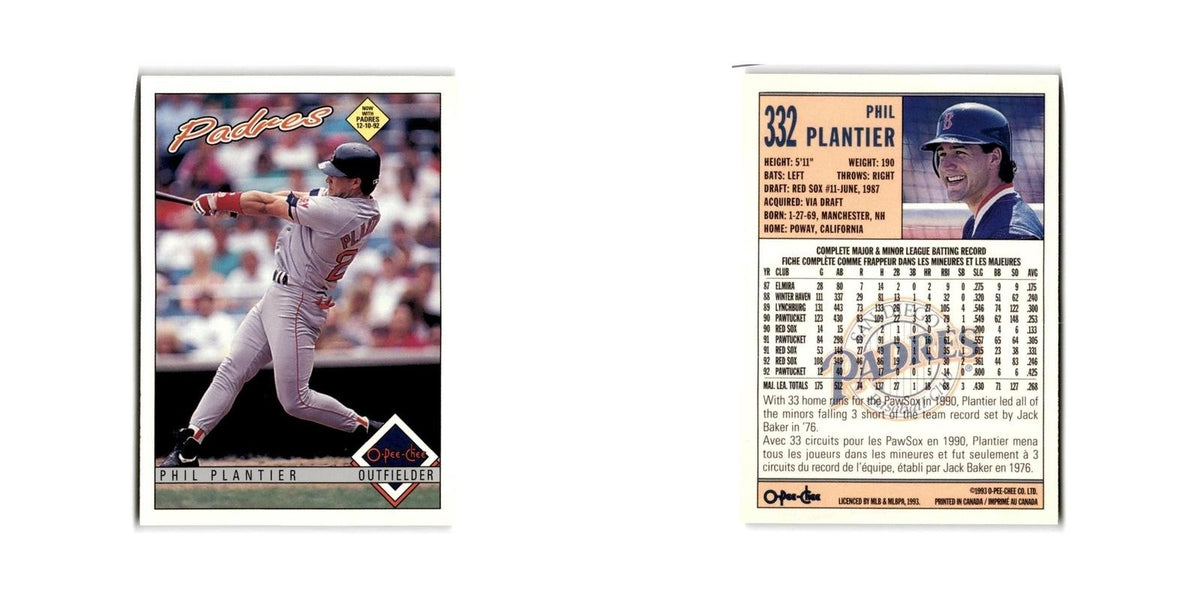 Phil Plantier 1993 O-Pee-Chee #332 San Diego Padres Baseball Card NM