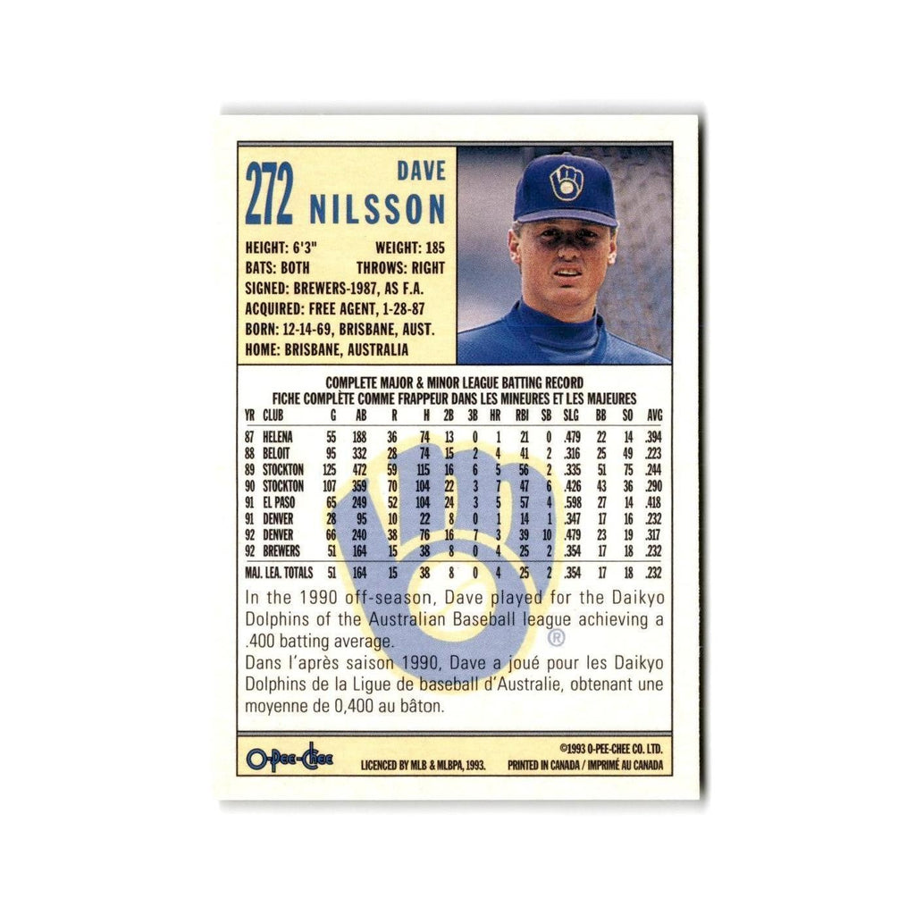 Dave Nilson 1993 O-Pee-Chee #272 Seattle Mariners Baseball Card NM
