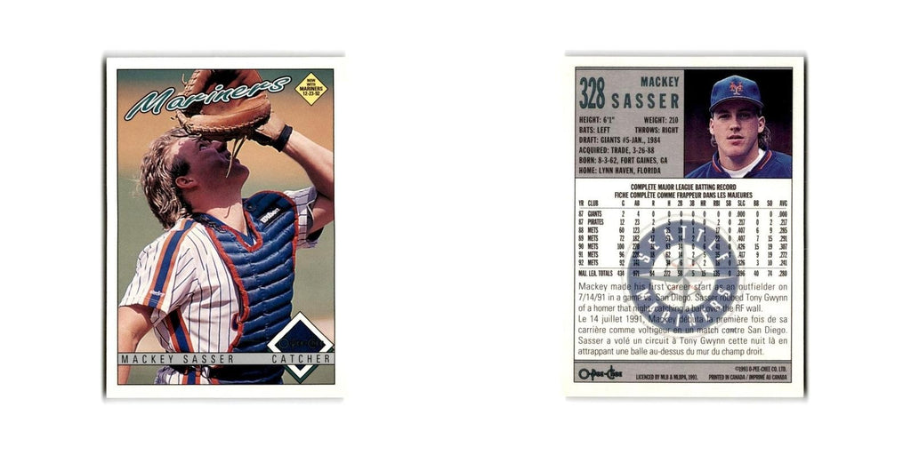 Mackey Sasser 1993 O-Pee-Chee #328 Seattle Mariners Baseball Card NM