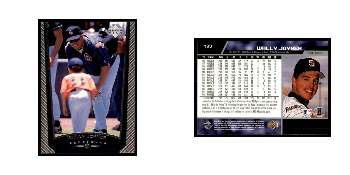 1999 Upper Deck Baseball Card Wally Joyner Padres #193.0