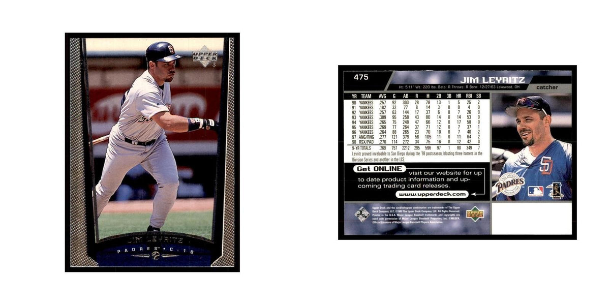 1999 Upper Deck Baseball Card Jim Leyritz Padres #475.0