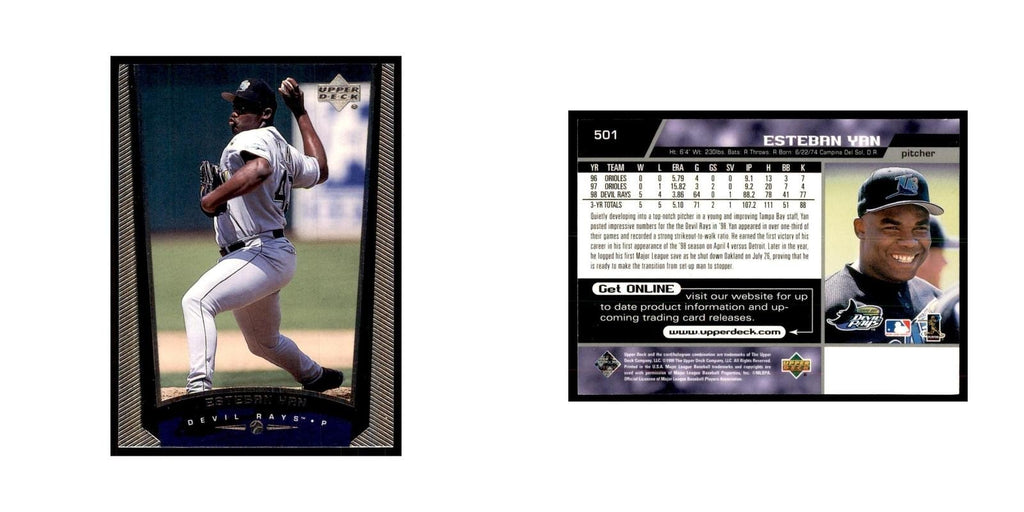 1999 Upper Deck Baseball Card Esteban Yan Rays #501.0