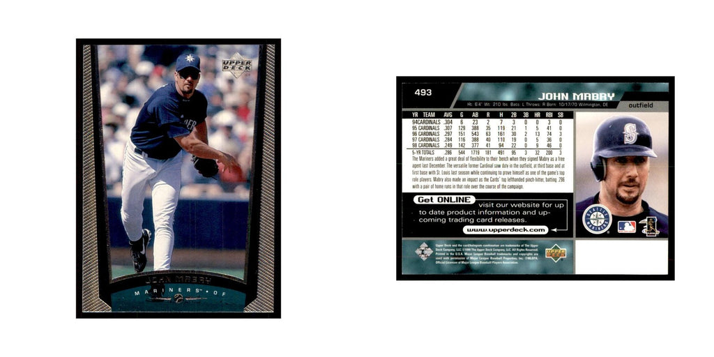 1999 Upper Deck Baseball Card John Mabry Mariners #493.0