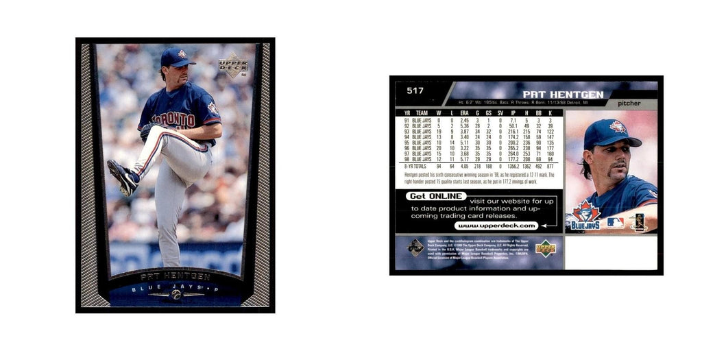 1999 Upper Deck Baseball Card Pat Hentgen Blue Jays #517.0