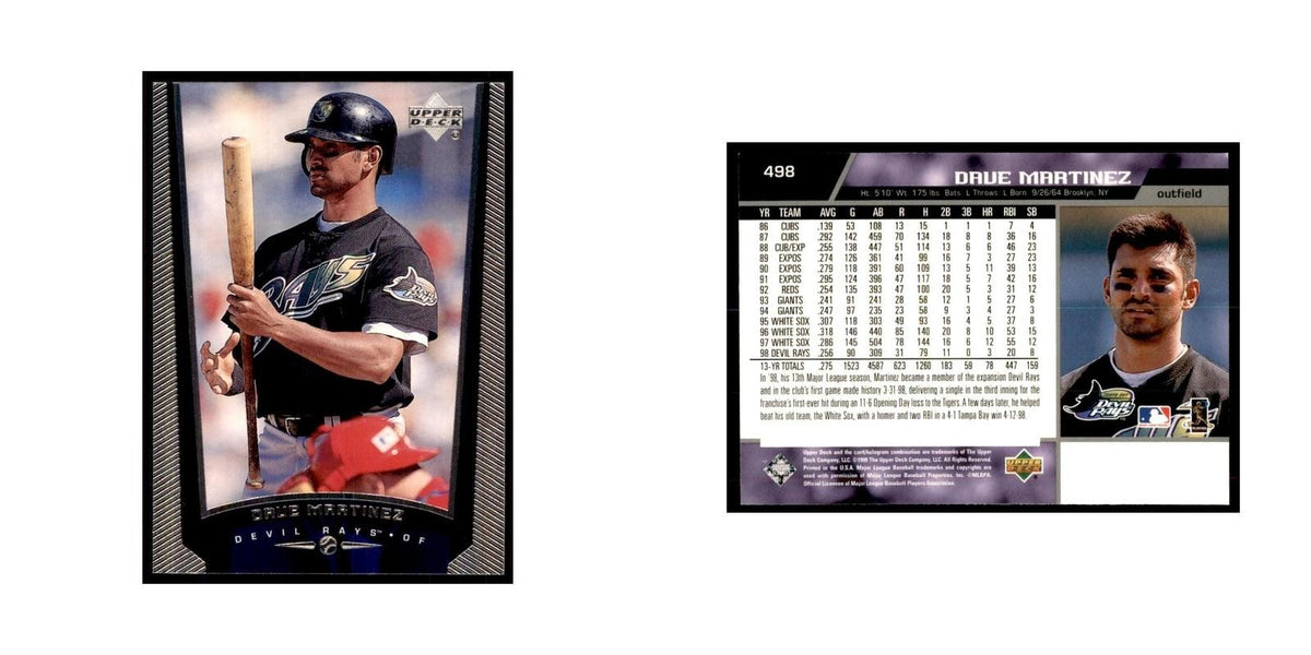 1999 Upper Deck Baseball Card Dave Martinez Rays #498.0