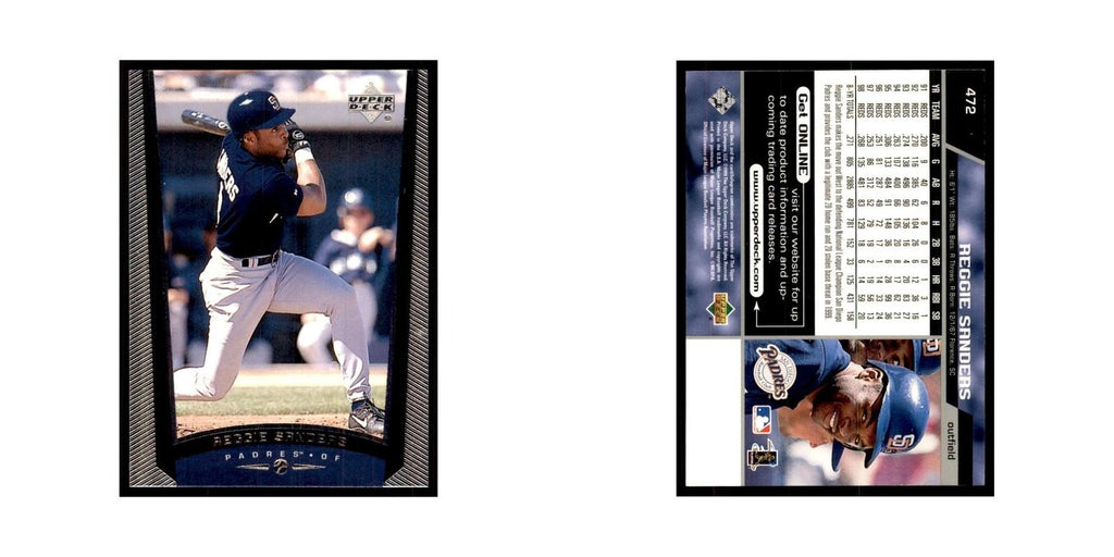 1999 Upper Deck Baseball Card Reggie Sanders Padres #472.0