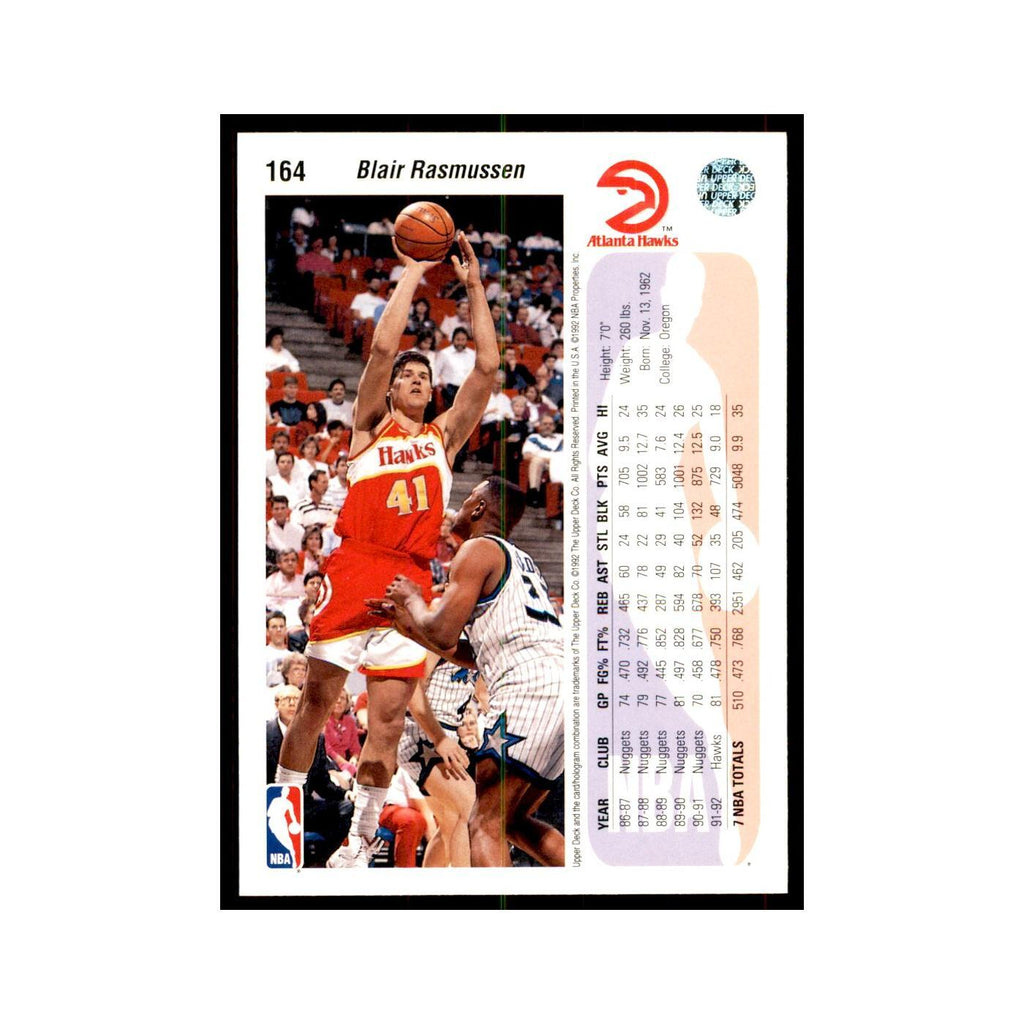 1992 Upper Deck Blair Rasmussen Basketball Cards #164