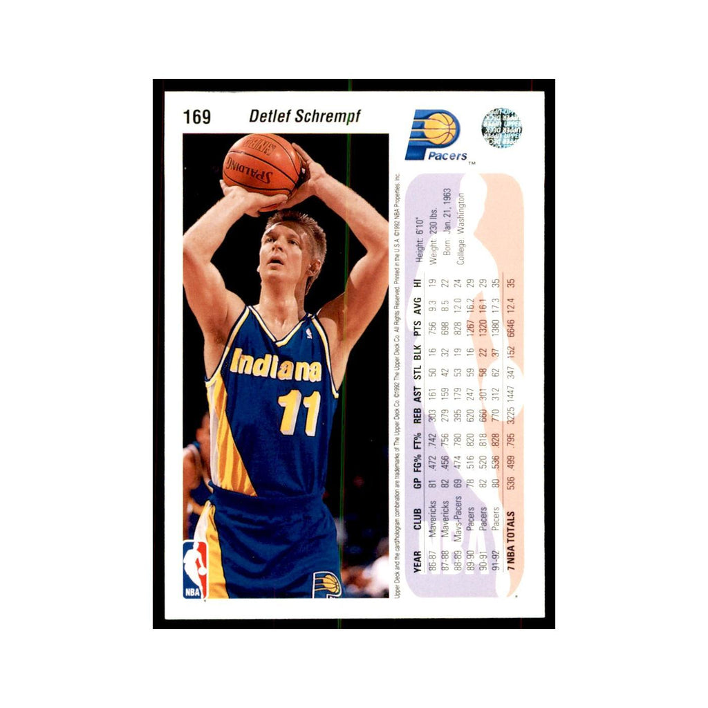 1992 Upper Deck Detlef Schrempf Basketball Cards #169