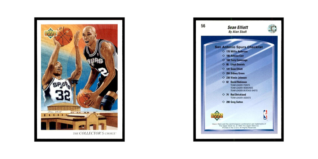 1992 Upper Deck Sean Elliott Basketball Cards #56