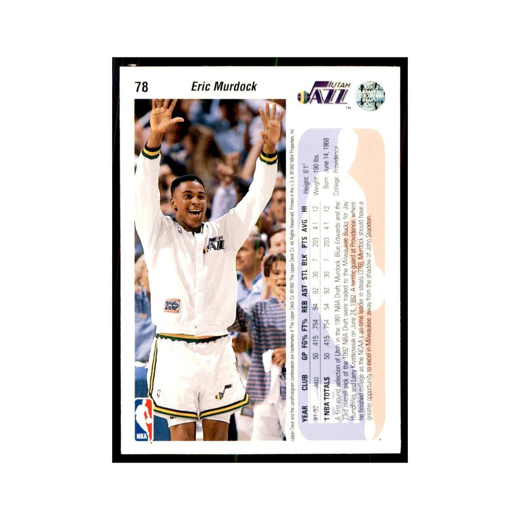 1992 Upper Deck Eric Murdock Basketball Cards #78