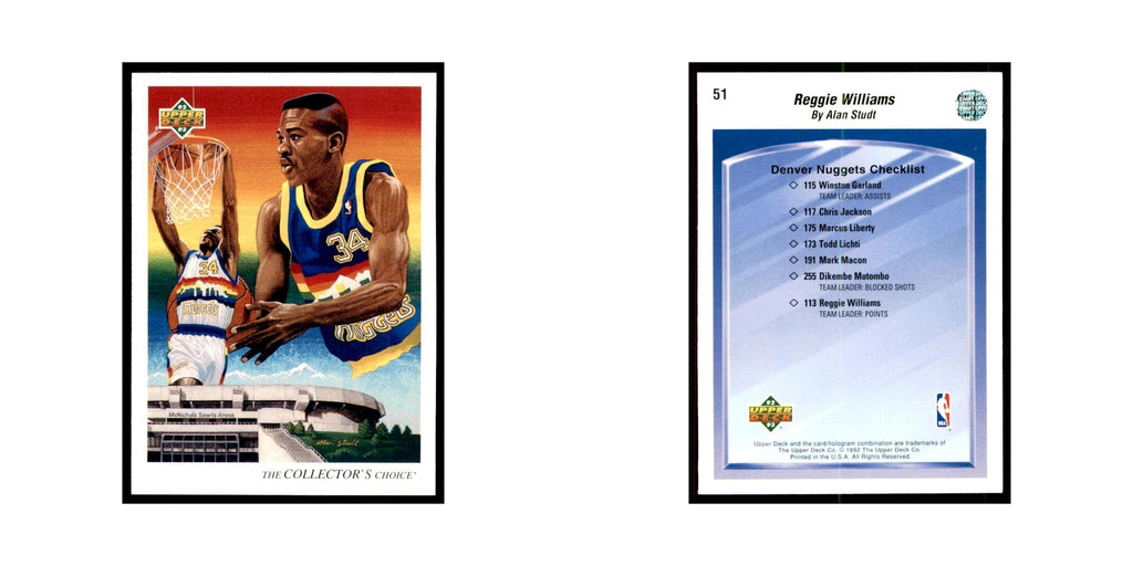 1992 Upper Deck Reggie Williams Basketball Cards #51