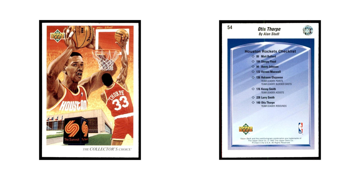 1992 Upper Deck Otis Thorpe Basketball Cards #54