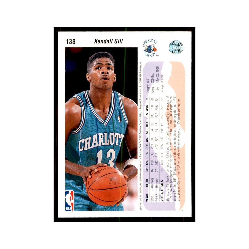 1992 Upper Deck Kendall Gill Basketball Cards #138