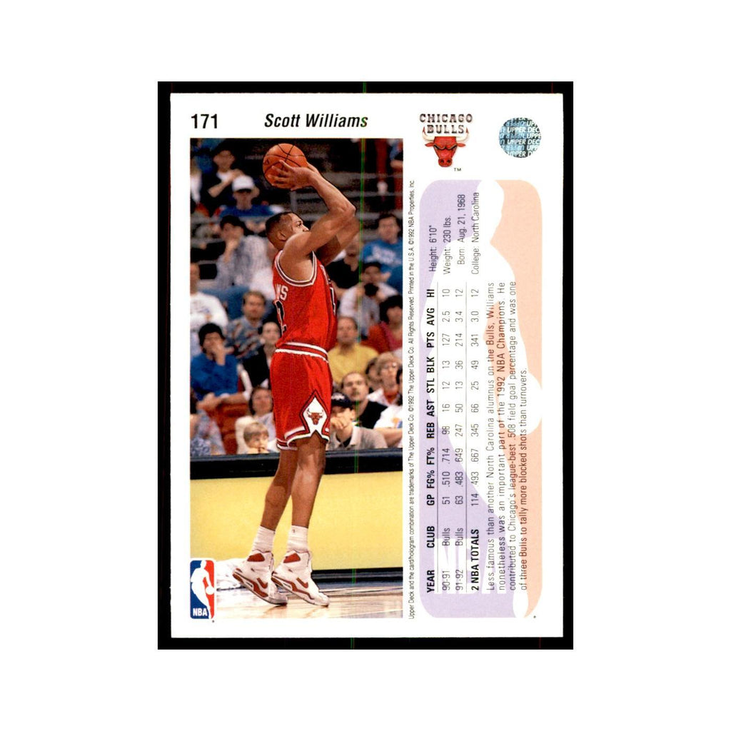 1992 Upper Deck Scott Williams Basketball Cards #171