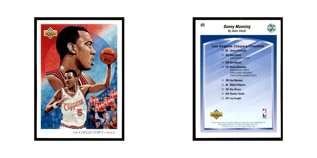 1992 Upper Deck Danny Manning Basketball Cards #40