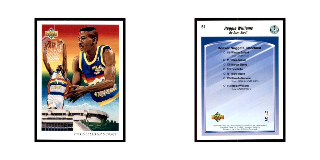 1992 Upper Deck Reggie Williams Basketball Cards #51