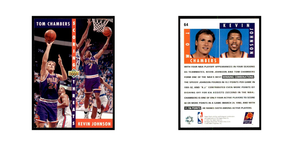1992 Upper Deck Tom Chambers/Kevin Johnson Basketball Cards #64