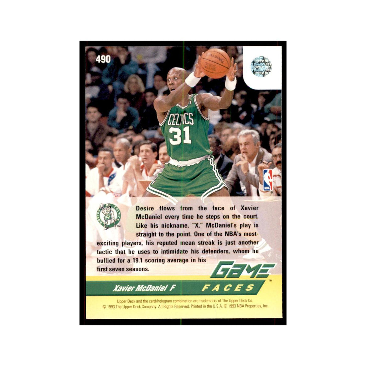 1992 Upper Deck Xavier McDaniel Basketball Cards #490