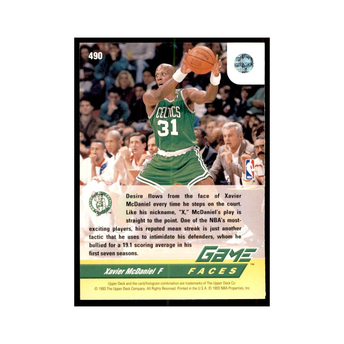 1992 Upper Deck Xavier McDaniel Basketball Cards #490