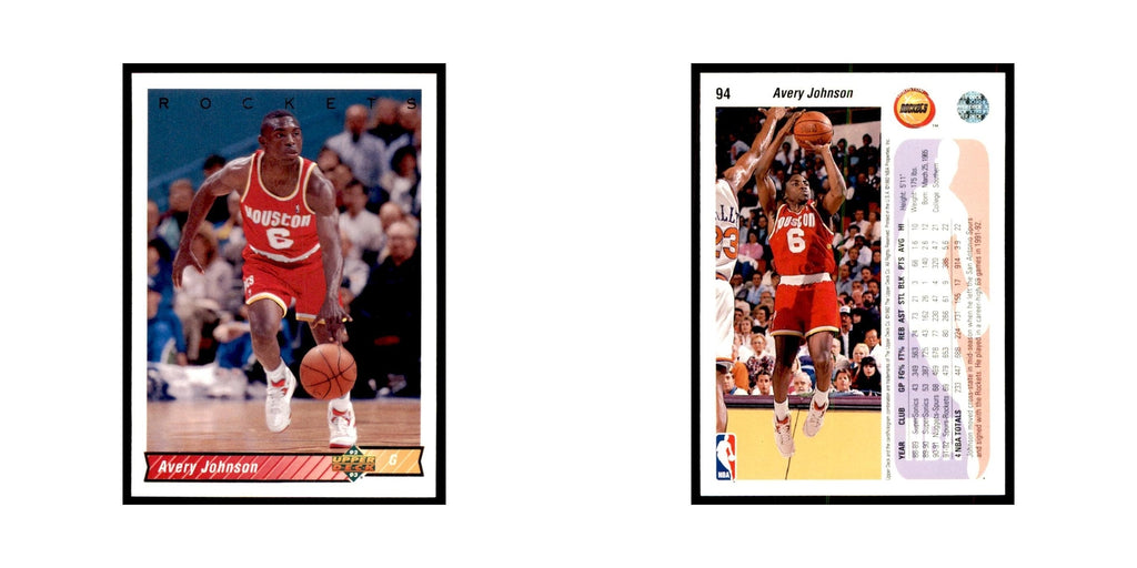 1992 Upper Deck Avery Johnson Basketball Cards #94