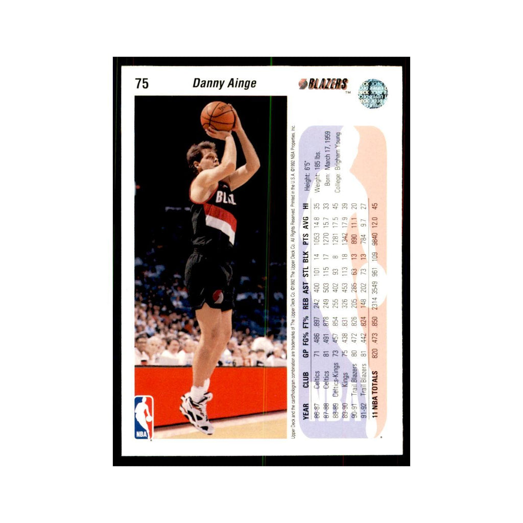 1992 Upper Deck Danny Ainge Basketball Cards #75