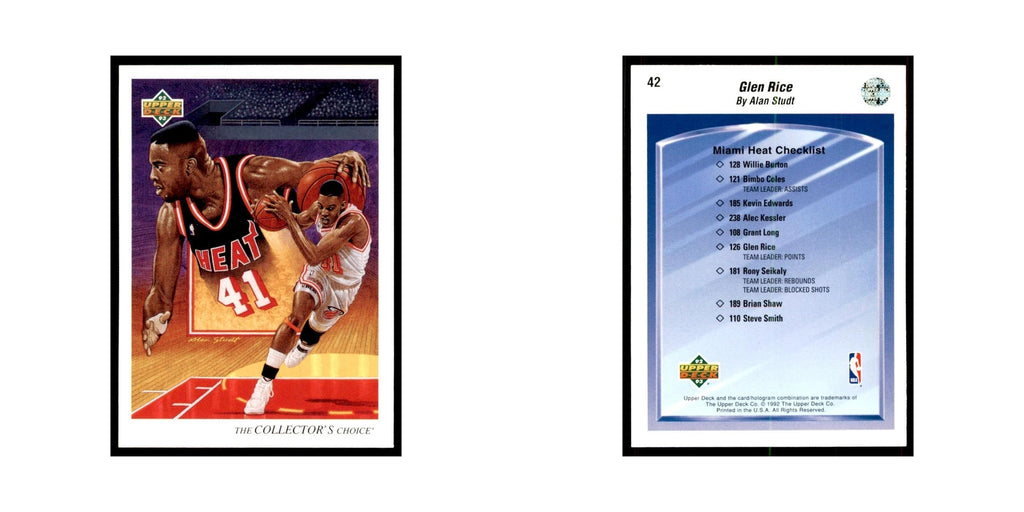 1992 Upper Deck Glen Rice Basketball Cards #42