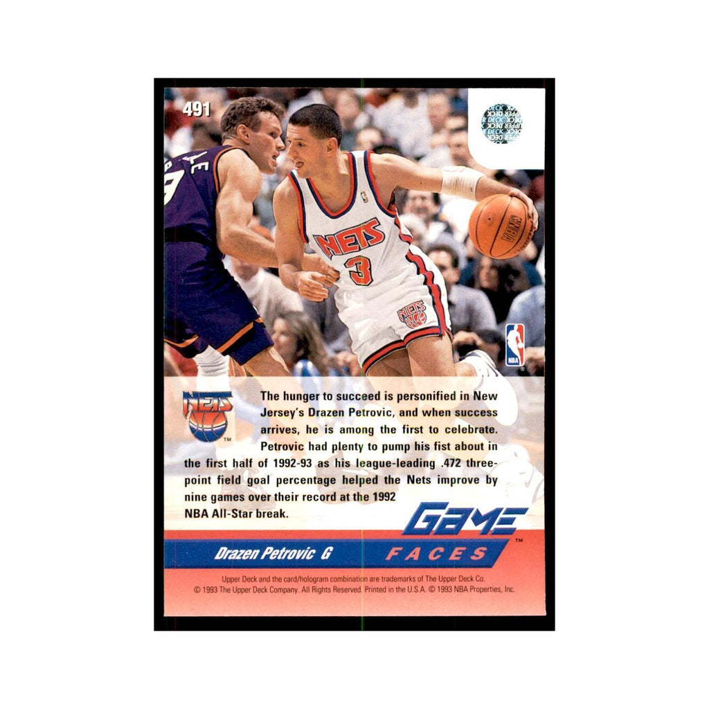1992 Upper Deck Drazen Petrovic Basketball Cards #491