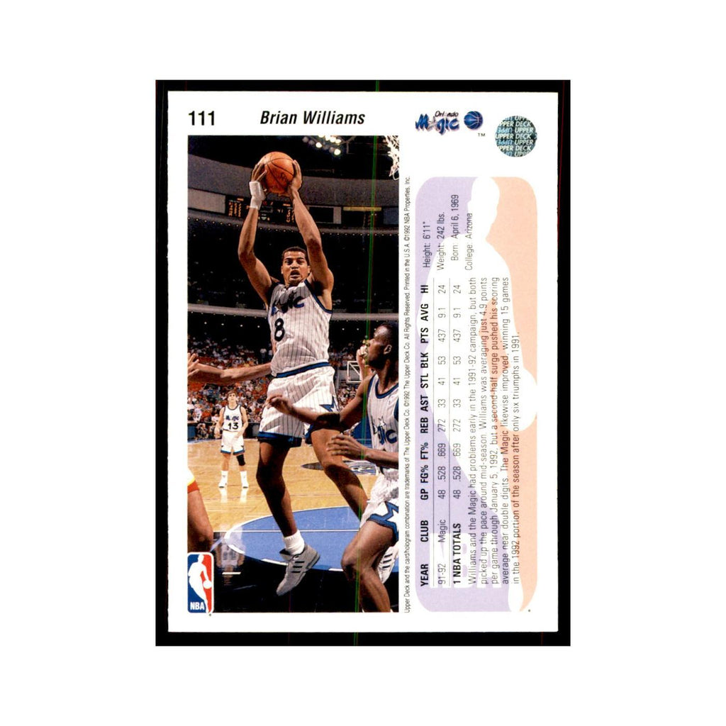 1992 Upper Deck Brian Williams Basketball Cards #111