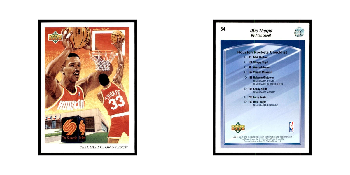 1992 Upper Deck Otis Thorpe Basketball Cards #54