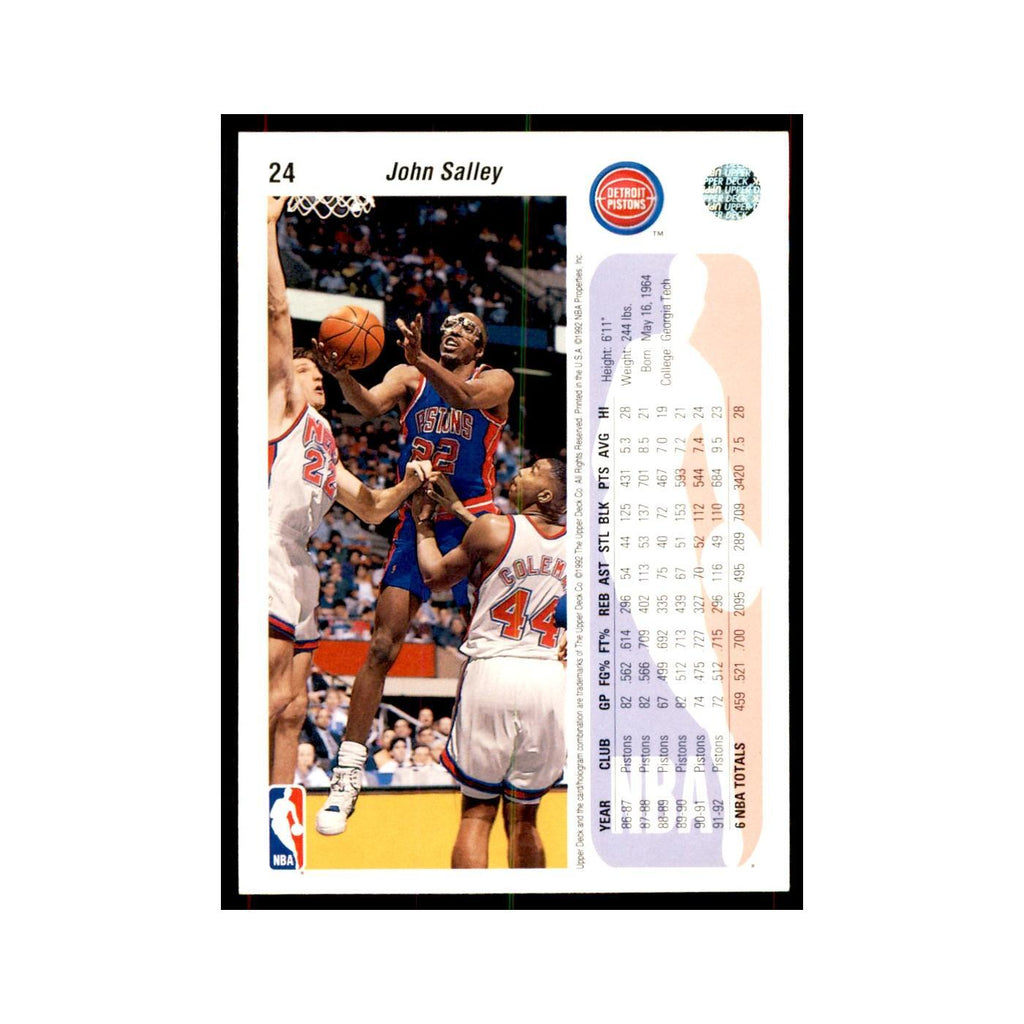 1992 Upper Deck John Salley Basketball Cards #24