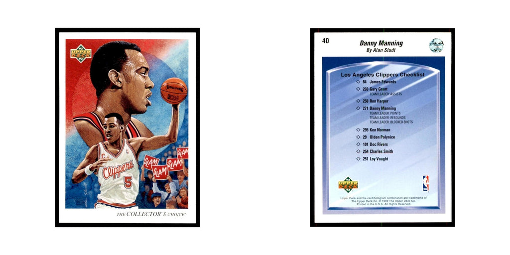 1992 Upper Deck Danny Manning Basketball Cards #40