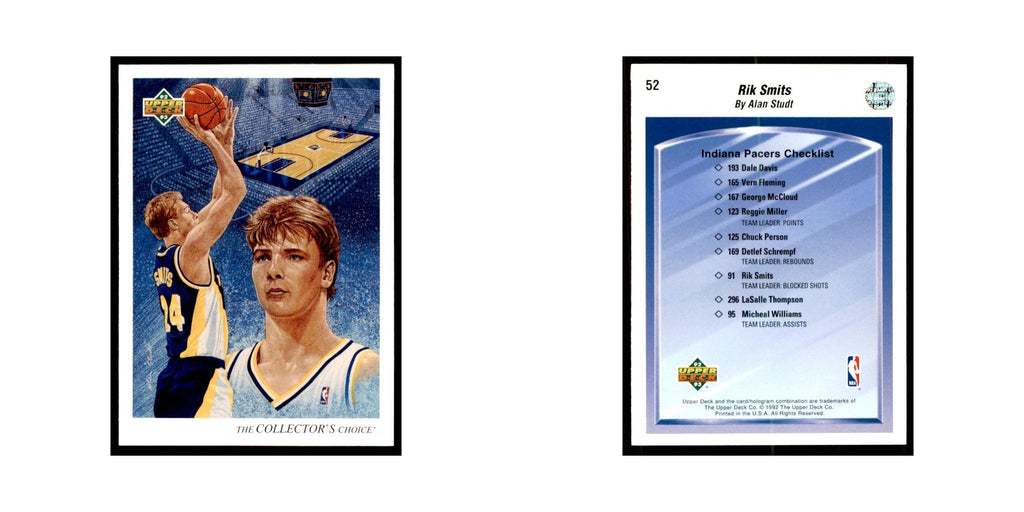 1992 Upper Deck Rik Smits Basketball Cards #52