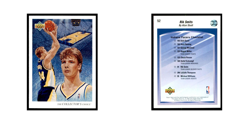 1992 Upper Deck Rik Smits Basketball Cards #52
