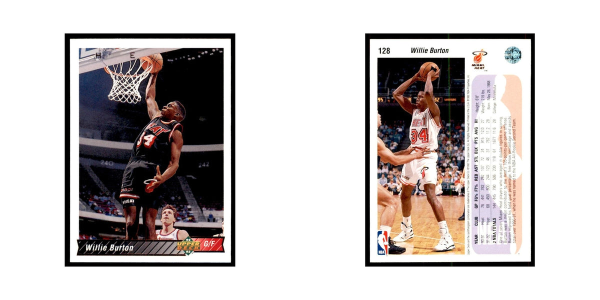 1992 Upper Deck Willie Burton Basketball Cards #128