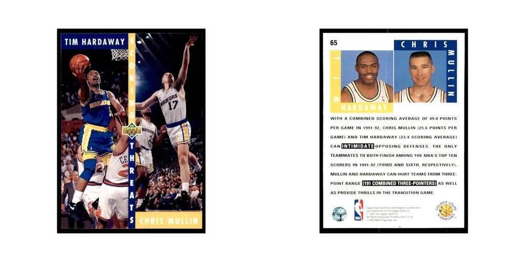 1992 Upper Deck Tim Hardaway/Chris Mullin Basketball Cards #65